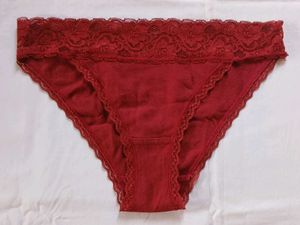 Red Lace Trim Briefs