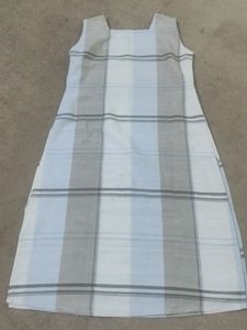 Offwhite Kurti With Grey And  Brown Block Print