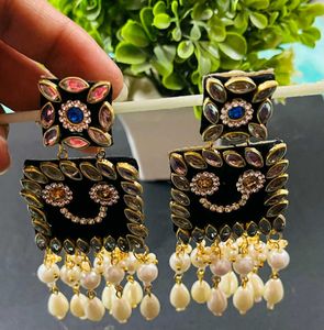 Fancy Party Wear Havey Long Size Earrings