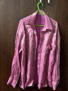 Shimmer Pink Button-Up Shirt