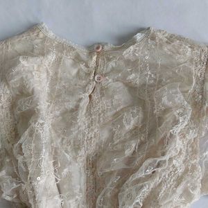 Elegant Lace Blouse with Puff Sleeves
