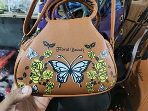 Cute Butterfly & Floral Print Handbag