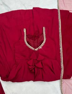 Elegant Maroon Kurta Set with Dupatta