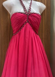 Stunning Pink Halter Neck Dress