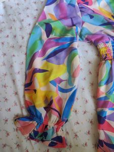 Vibrant Floral Print Long Sleeve Dress