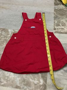 Cute Red Pinafore Dress