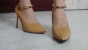 Stiletto Heels with Gold Ankle Strap