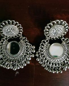 Combo Of Mirror And Ghungroo Hoop Earrings