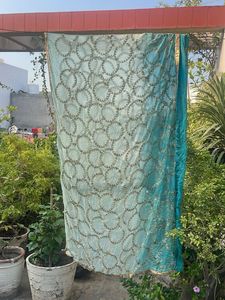 Beautiful Teal Embroidered Dupatta