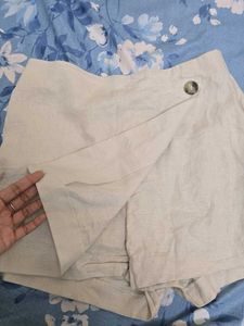Linen Wrap Skirt Shorts