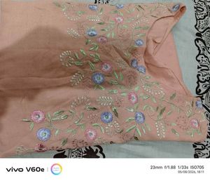 Peach Embroidered Kurta