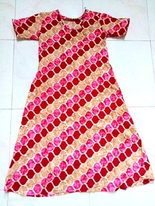 Red & Pink Patterned Dress