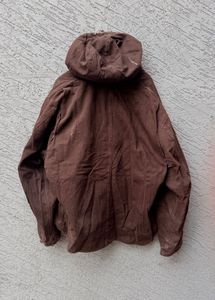 Men's Brown Sherpa Lined Hooded Jacket