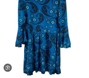 Blue Paisley Print Short Layer Frock