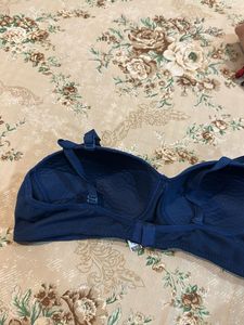 Navy Blue Padded Strapless Bra- 38 B