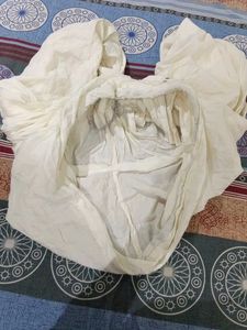 Cream Cotton patiala Pants