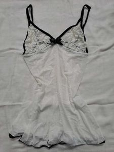 Women's Sheer Lace Babydoll Nightgown