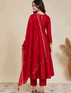Elegant Red Kurta Set with Dupatta