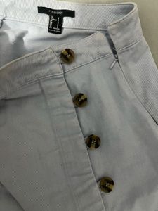 Light Wash Denim Button Skirt