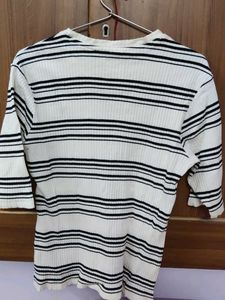 Striped Tee with 3/4 Sleeves