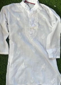 unisex white kurta set 4-7 years