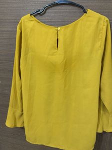 Chic Mustard Yellow Bell Sleeve Top