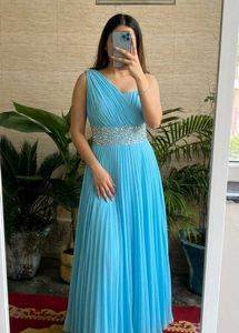 Stunning Blue One-Shoulder Gown