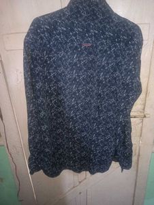 Men's Blue Printed Shirt