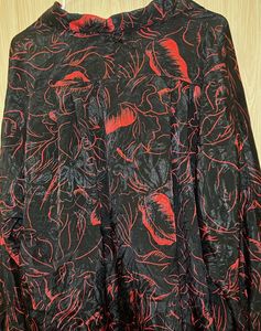 Unique Black &amp; Red Floral Shirt