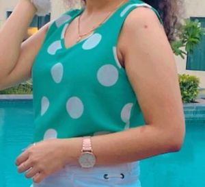 Chic Polka Dot Sleeveless Top
