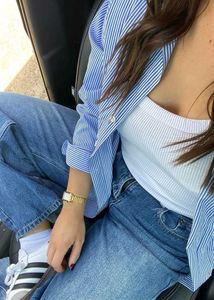 🧊Blue Striped Button-Down Shirt🪄