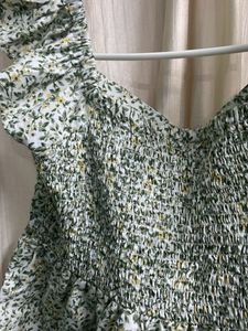 Floral Print Ruffle Sleeve Top
