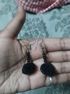 Black Pom Pomm Earring