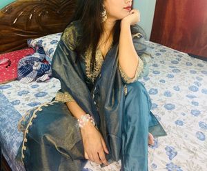 Beautiful Teal Kurta Set with Dupatta