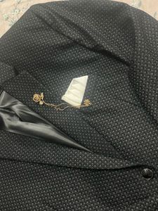 Men's Black Textured Blazer