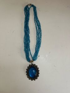 Vintage Blue Stone Pendant Necklace