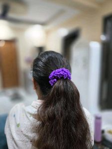 Handmade Purple Crochet Scrunchie/Gajra