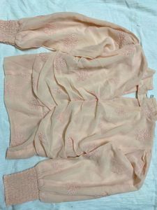 Elegant Peach Long Sleeve Top