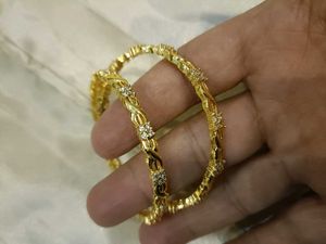 24kt Real Gold Plated CZ Bangles