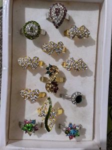Assorted Rhinestone Rings Set
