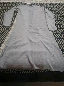 Elegant Striped Floral Knit Kurta
