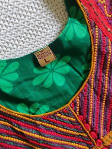 Green Floral Kurta Set