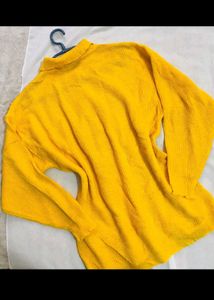 Cozy Yellow Knit Polo Top