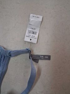 36B Blue Lace Trim Push-Up Bra