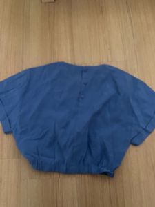 Blue Casual Short Sleeve Top