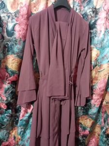 Elegant Tiered Abaya Gown with Hijab