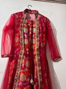 Elegant Red Floral Ethnic Gown