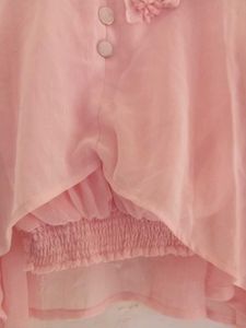 Pink Chikankari Kurta with Floral Detail