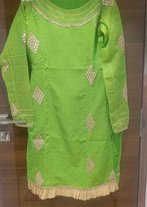 Green Embellished Kurta