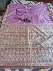 Elegant saree with stiched blouse